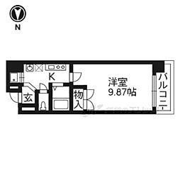 プロスペクト河原町五条 1Kの間取図画像