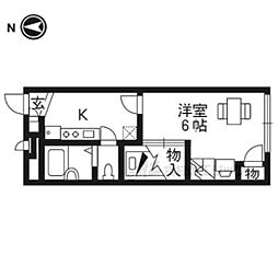 レオパレスアクエリアス西院 1Kの間取図画像