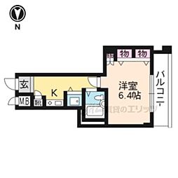 アルテハイム二条城 1Kの間取図画像
