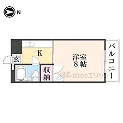 ピエスあさのA棟 1Kの間取図画像