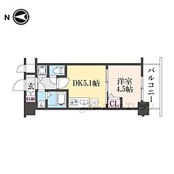 CREST TAPP京都太秦天神川dexII 1DKの間取図画像