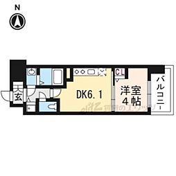 アスヴェル京都太秦 1DKの間取図画像