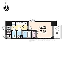 エスリード京都梅小路アヴェニテ 1Kの間取図画像