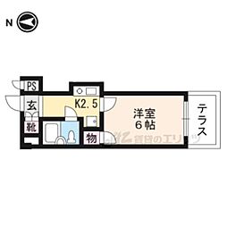 ホーユウコンフォルト京都伏見 1Kの間取図画像