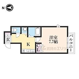 サムティ京都駅前 1Kの間取図画像