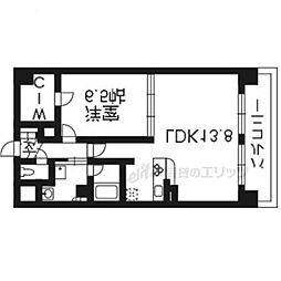 プレサンス京大前 1LDKの間取図画像