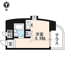 朝日プラザ鴨川2 ワンルームの間取図画像