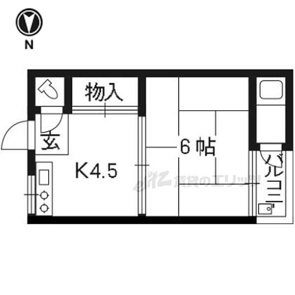 京都府京都市左京区田中飛鳥井町(賃貸マンション1K・2階・22.31㎡)の写真 その2