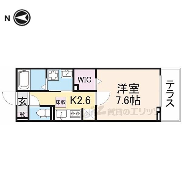 フランあおい 102｜京都府京都市左京区下鴨塚本町(賃貸アパート1K・1階・27.66㎡)の写真 その2