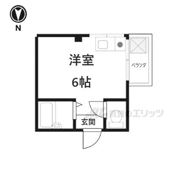 京都府京都市左京区下鴨貴船町(賃貸マンション1R・2階・14.00㎡)の写真 その2