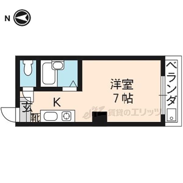 京都府京都市右京区西院矢掛町(賃貸マンション1K・2階・18.60㎡)の写真 その2