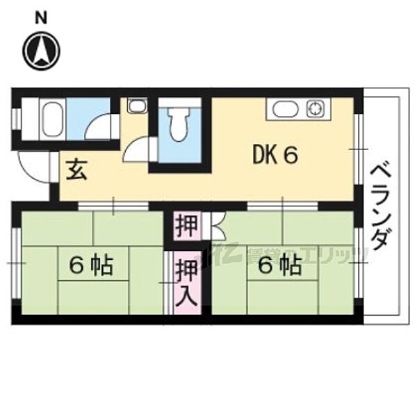 クエスト御池 503｜京都府京都市右京区山ノ内宮脇町(賃貸マンション2DK・5階・45.00㎡)の写真 その2