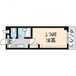 阪急京都本線 西院駅 徒歩4分の賃貸マンション 1階1Kの間取り