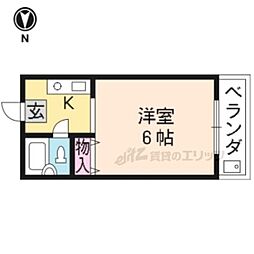 リンデンバウム 1Kの間取図画像