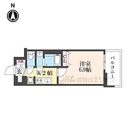 アクアプレイス京都千本丸太町 1Kの間取図画像