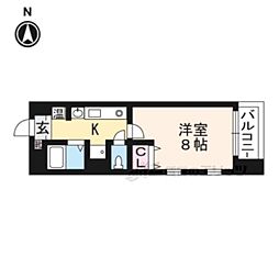 ディクティ三条 1Kの間取図画像