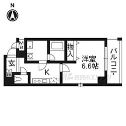 アスヴェル京都二条駅前 1Kの間取図画像