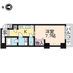 モンヴェール烏丸御池 1Kの間取図画像
