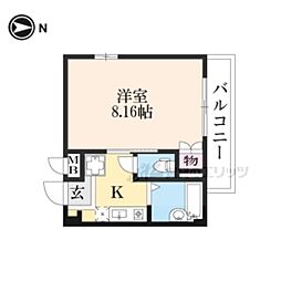 メゾン・ド・シャルム 1Kの間取図画像
