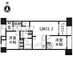 グランレ・ジェイド京都河原町 2LDKの間取図画像