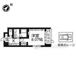 プラネシア京阪出町柳 1Kの間取図画像
