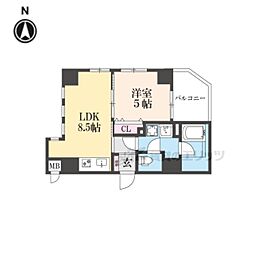 MSR京都二条城 1LDKの間取図画像