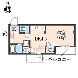 エル藤田 1Kの間取図画像