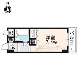 コスモL下鴨 1Kの間取図画像
