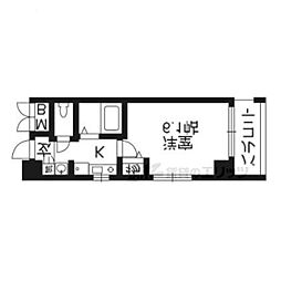 エステムプラザ京都五条大橋 1Kの間取図画像