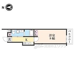 Gladvis御所西 1Kの間取図画像