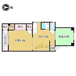 千映荘 2DKの間取図画像