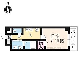 ベリエ太秦 1Kの間取図画像