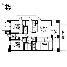 パインフィールド洛南 3LDKの間取図画像