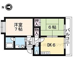 ピアレス千本 2DKの間取図画像