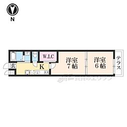 LaFiteSHOGOIN 1LDKの間取図画像