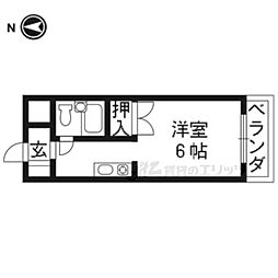 ベルロード高野 1Kの間取図画像