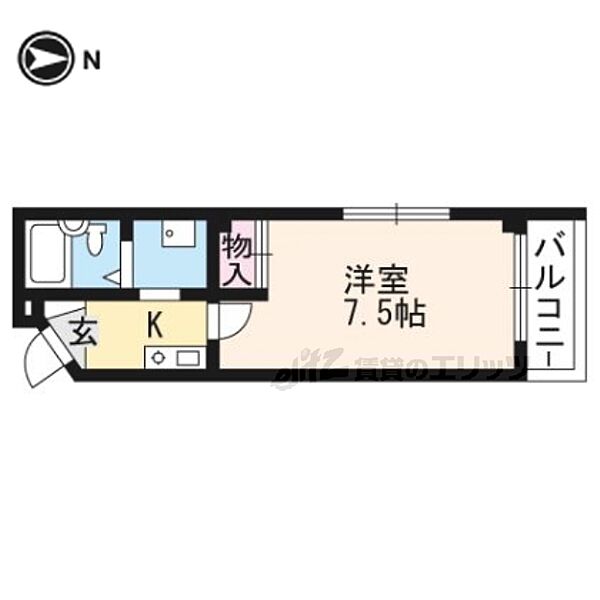 ビバ丸太町 403｜京都府京都市上京区丸太町通浄福寺西入中務町(賃貸マンション1K・4階・20.45㎡)の写真 その2