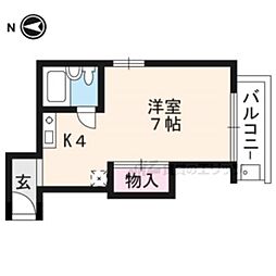 サンローズ 1Kの間取図画像