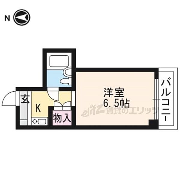 京都府京都市右京区西院東貝川町(賃貸マンション1K・5階・16.50㎡)の写真 その2