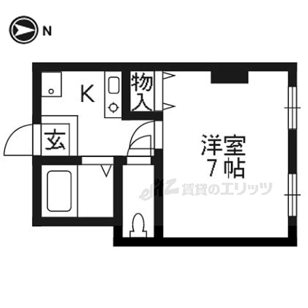 三洋苑 401｜京都府京都市右京区花園藪ノ下町(賃貸マンション1K・4階・22.18㎡)の写真 その2