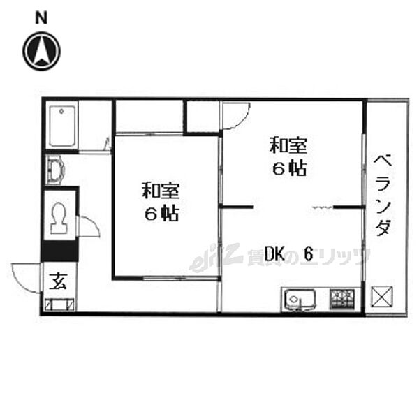 コープ鴨川Ａ棟 ｜京都府京都市左京区聖護院蓮華蔵町(賃貸マンション2DK・1階・48.25㎡)の写真 その2