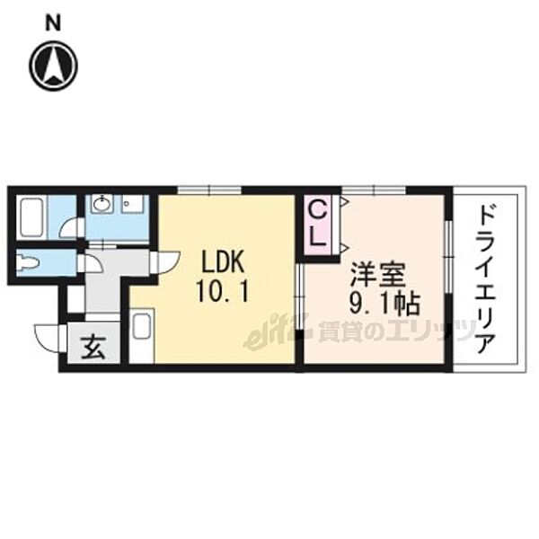 クレアーレ五条大宮 105｜京都府京都市下京区猪熊通五条下る柿本町(賃貸マンション1LDK・地下1階・43.68㎡)の写真 その2