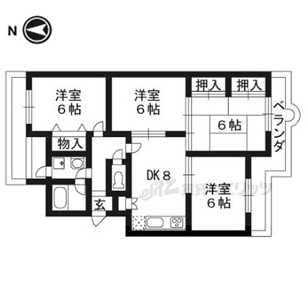 京都府京都市下京区西七条西石ケ坪町(賃貸マンション4DK・1階・68.44㎡)の写真 その1