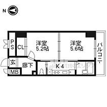 京都府京都市下京区中堂寺櫛笥町（賃貸マンション2K・4階・31.94㎡） その2