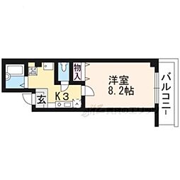 サンパティック参番館 3階1Kの間取り