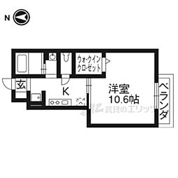 メゾン・ド・ソレイユ 1階1Kの間取り