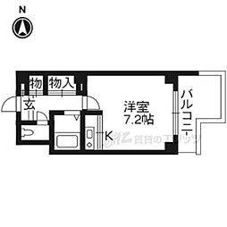 京福電気鉄道北野線 龍安寺駅 徒歩6分の賃貸マンション 1階1Kの間取り