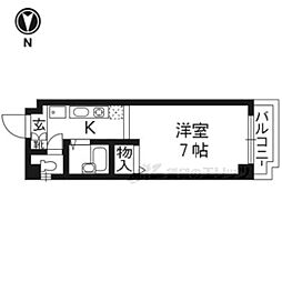 クレスト平野 1Kの間取図画像