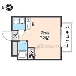 クロール二条 3階1Kの間取り