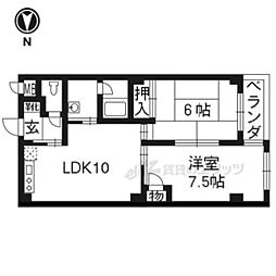 フォレステージ大宮 4階2LDKの間取り